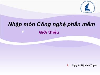 Bài giảng Nhập môn Công nghệ phần mềm - Giới thiệu môn học