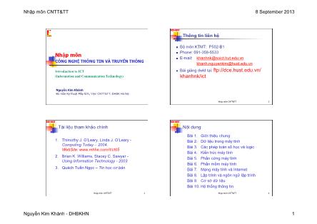 Bài giảng Nhập môn Công nghệ thông tin và truyền thông