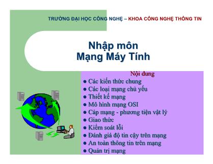 Bài giảng Nhập môn mạng máy tính - Lương Việt Nguyên