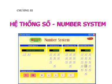 Bài giảng Nhập môn tin học - Chương 3: Hệ thống số (Number System Number System)