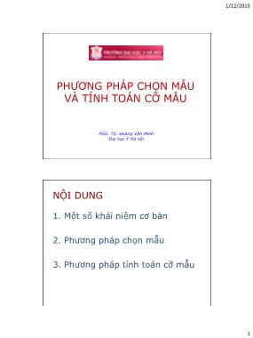 Bài giảng Phương pháp chọn mẫu và tính toán cỡ mẫu