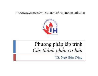 Bài giảng Phương pháp lập trình - Bài 2: Các thành phần cơ bản