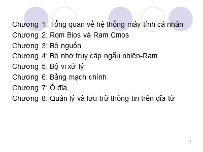 Bài giảng Quản lý hệ thống máy tính