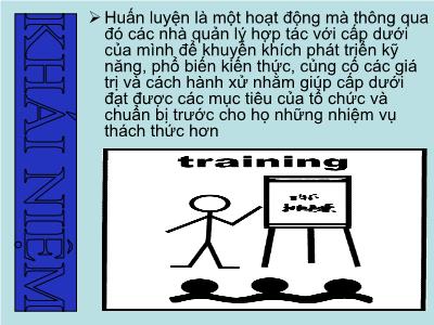 Bài giảng Quản trị bán hàng - Huấn luyện