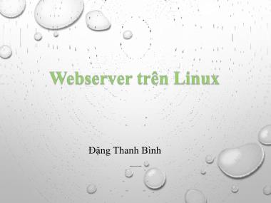 Bài giảng Quản trị Linux - Chủ đề 12: Web server trên Linux