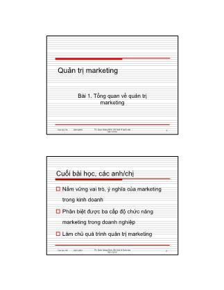 Bài giảng Quản trị marketing - Bài 1: Tổng quan về quản trị marketing - TS. Doãn Hoàng Minh