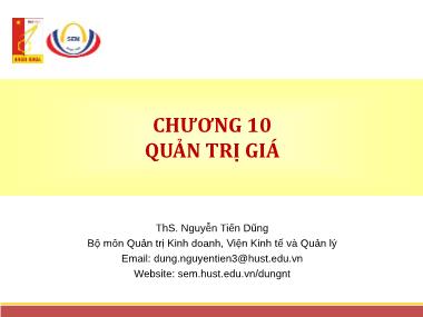 Bài giảng Quản trị Marketing - Chương 10: Quản trị giá