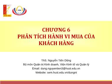 Bài giảng Quản trị Marketing - Chương 6: Phân tích hành vi mua của khách hàng