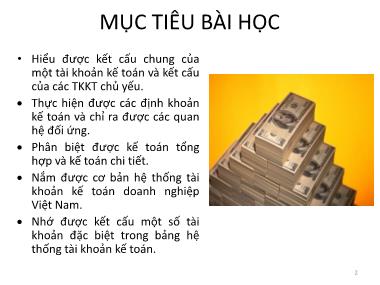 Bài giảng Tài khoản kế toán