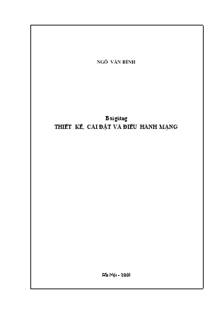 Bài giảng Thiết kế, cài đặt và điều hành mạng