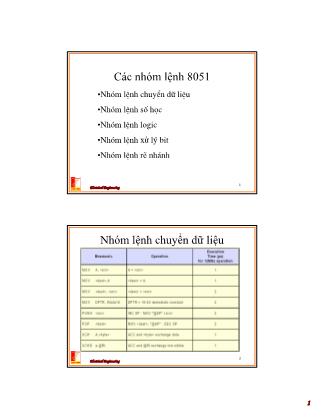 Bài giảng Thiết kế hệ thống vi xử lý - Tuần 6: Giới thiệu về phần mềm Assembler 8051, chưong trình dịch (Phần 2)