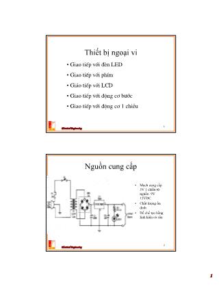 Bài giảng Thiết kế hệ thống vi xử lý - Tuần 8: Thiết bị ngoại vi