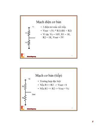 Bài giảng Thiết kế hệ thống vi xử lý - Tuần Tuần 2: Các mạch số cơ bản, flip-flop, mạch nhớ