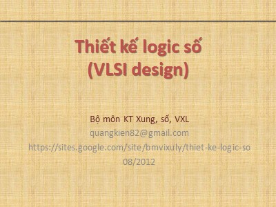 Bài giảng Thiết kế logic số (VLSI design) - Chương II: Ngôn ngữ VHDL (Phần 2)