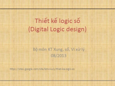 Bài giảng Thiết kế logic số (VLSI design) - Chương II: Ngôn ngữ VHDL (Phần 1)