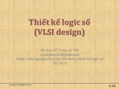 Bài giảng Thiết kế logic số (VLSI design) - Chương III: Thiết kế các khối số thông dụng (Phần 5)