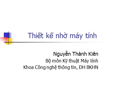 Bài giảng Thiết kế nhờ máy tính