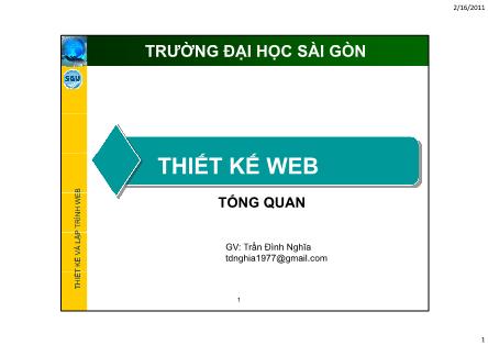 Bài giảng Thiết kế Web - Chương 1: Tổng quan