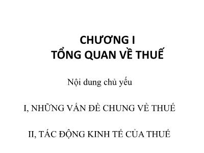 Bài giảng Thuế