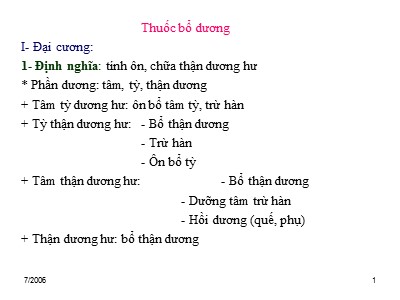 Bài giảng Thuốc bổ dương