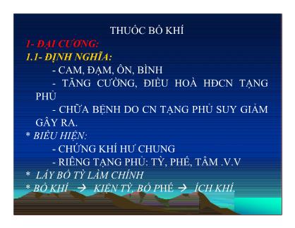 Bài giảng Thuốc bổ khí