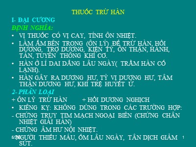 Bài giảng Thuốc trừ hàn