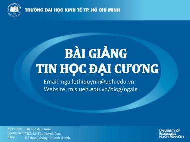 Bài giảng Tin học đại cương - Giới thiệu môn học