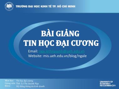 Bài giảng Tin học đại cương - Phần 2: Hệ điều hành