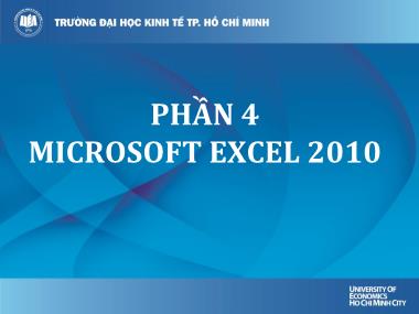 Bài giảng Tin học đại cương - Phần 4: Microsoft Excel