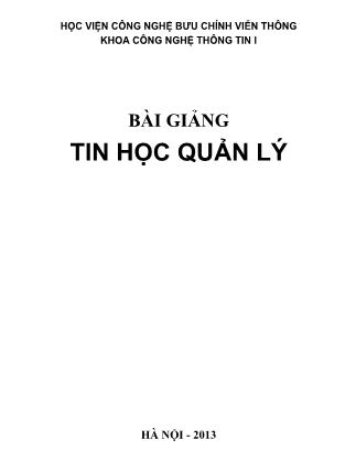 Bài giảng Tin học quản lý