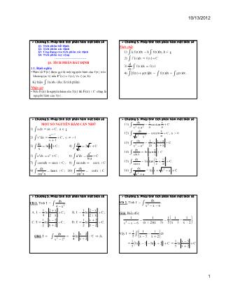 Bài giảng Toán cao cấp - Chương 5: Phép tính tích phân hàm một biến số