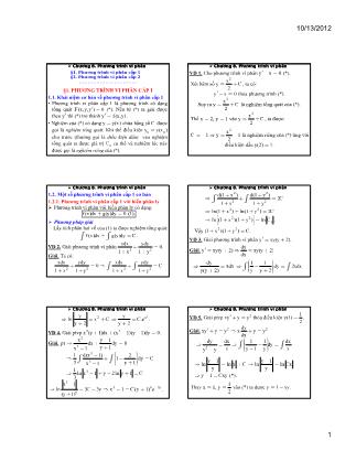 Bài giảng Toán cao cấp - Chương 8: Phương trình vi phân
