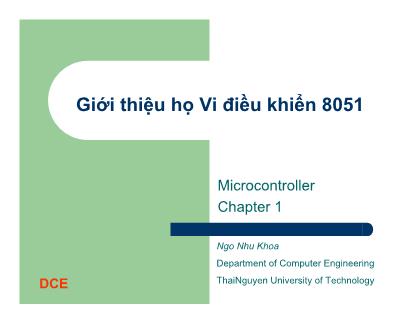 Bài giảng Vi điều khiển - Chương 1: Giới thiệu họ Vi điều khiển 8051