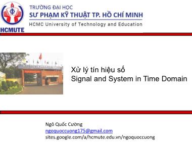 Bài giảng Xử lý tín hiệu số - Signal and System in Time Domain