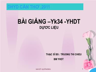 Bài giảng Y học cổ truyền-Dược liệu - ThS. Trương Thị Chiêu