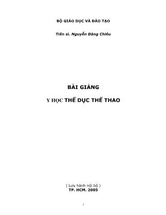 Bài giảng Y học thể dục thể thao - TS. Nguyễn Đăng Chiêu