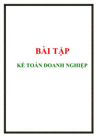 Bài tập Kế toán doanh nghiệp