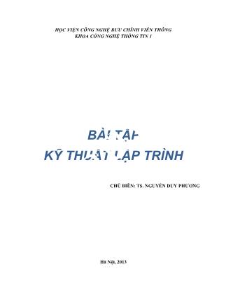 Bài tập Kỹ thuật lập trình