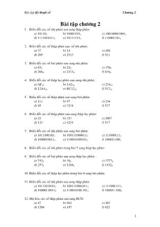 Bài tập Kỹ thuật số- Bài tập chương 2