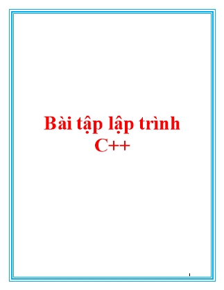 Bài tập Lập trình C++