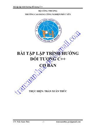 Bài tập Lập trình hướng đối tượng C++