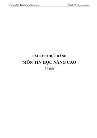 Bài tập thực hành môn Tin học nâng cao