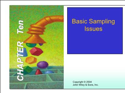 Basic Sampling Issues