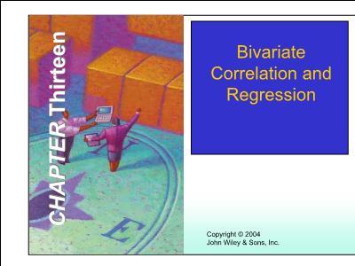 Bivariate Correlation and Regression