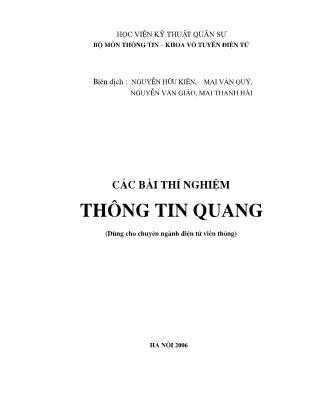 Các bài thí nghiệm thông tin quan (Phần 1)