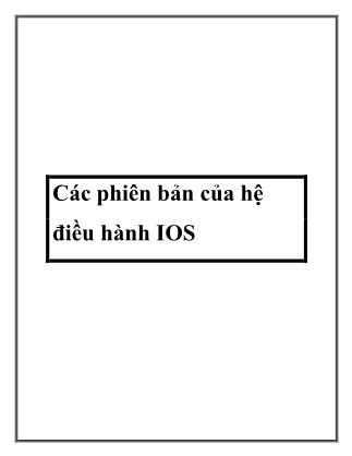 Các phiên bản của hệ điều hành IOS