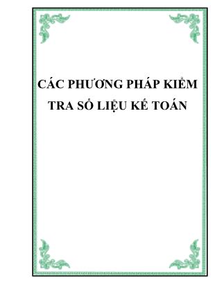 Các phương pháp kiểm tra số liệu kế toán