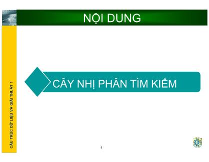 Cấu trúc dữ liệu và giải thuật - Chương 7: Cây nhị phân tìm kiếm