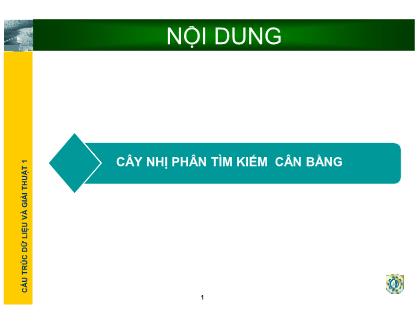 Cấu trúc dữ liệu và giải thuật - Chương 8: Cây nhị phân tìm kiếm cân bằng