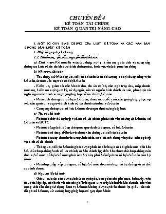 Chuyên đề 4: Kế toán tài chính, kế toán quản trị nâng cao (Bản mới)